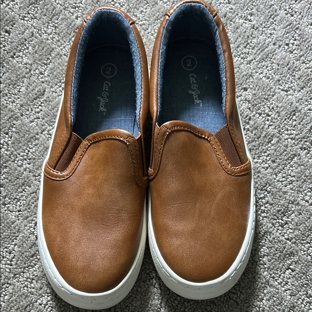 Cat & Jack Brown Slip-On Sneakers with Suede Upper